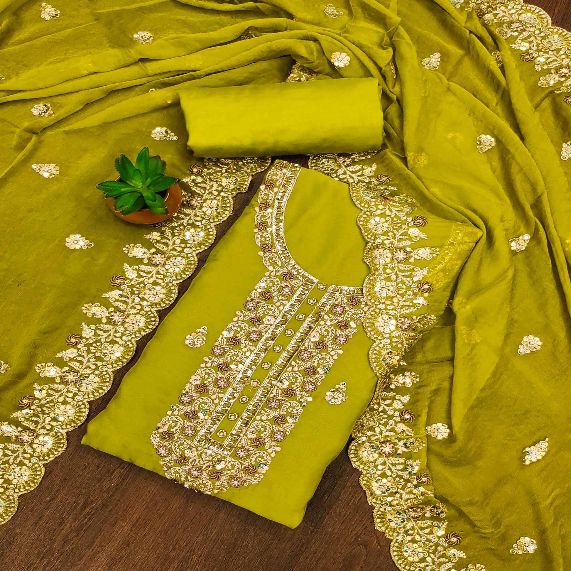 green-embroidered-organza-dress-material-3
