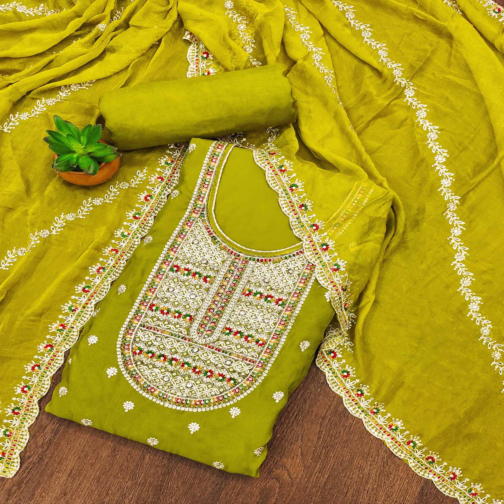 green-embroidered-organza-dress-material-4