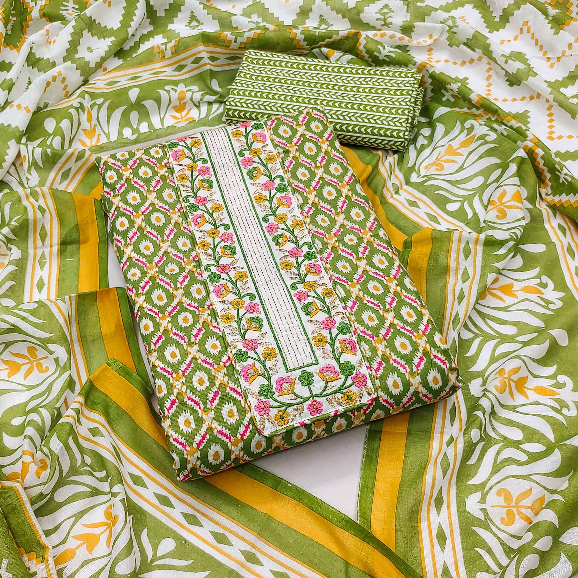 green-printed-with-yoke-embroidered-pure-cotton-dress-material