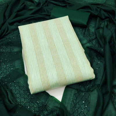 green-striped-woven-pure-cotton-dress-material