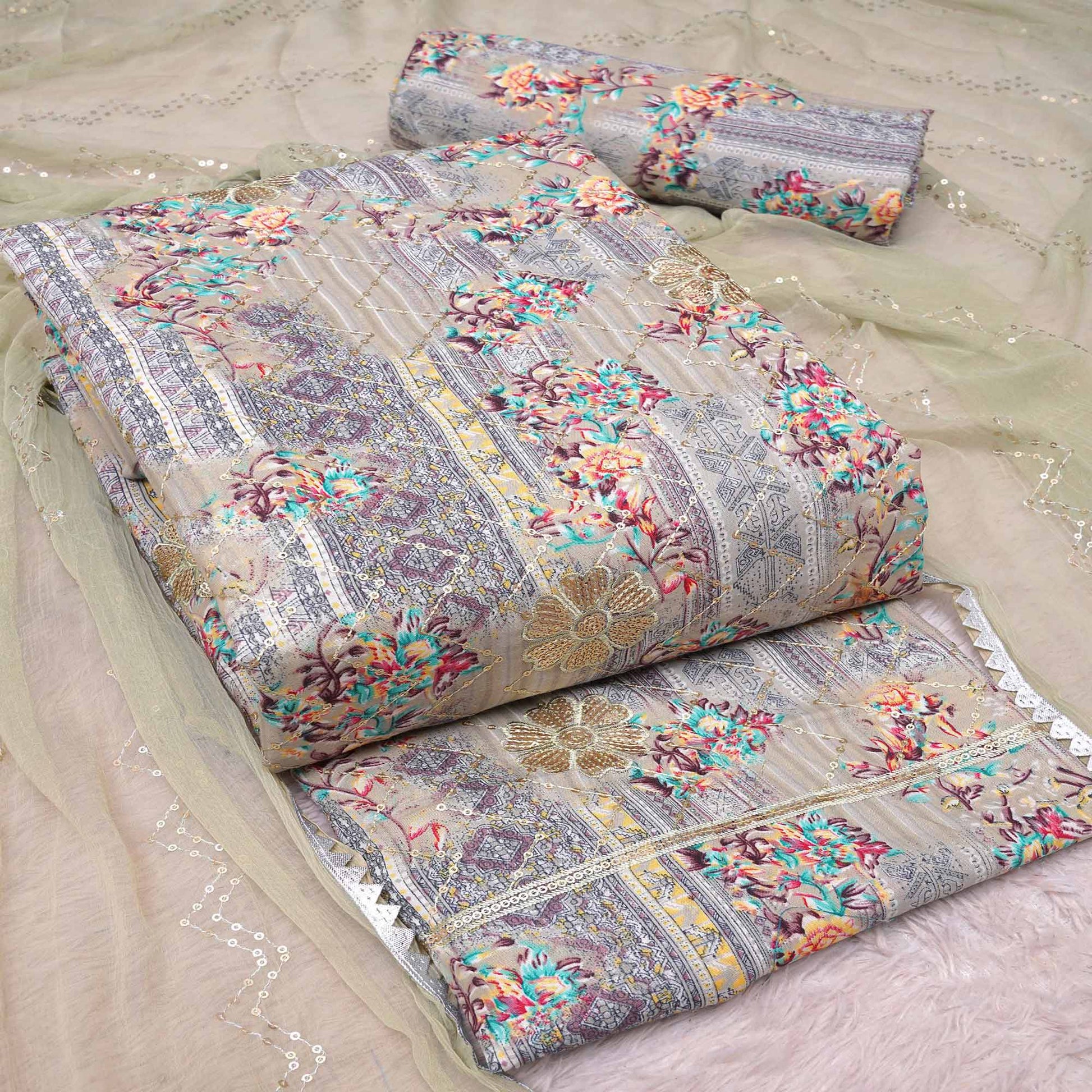 green-floral-foil-printed-pure-cotton-dress-material