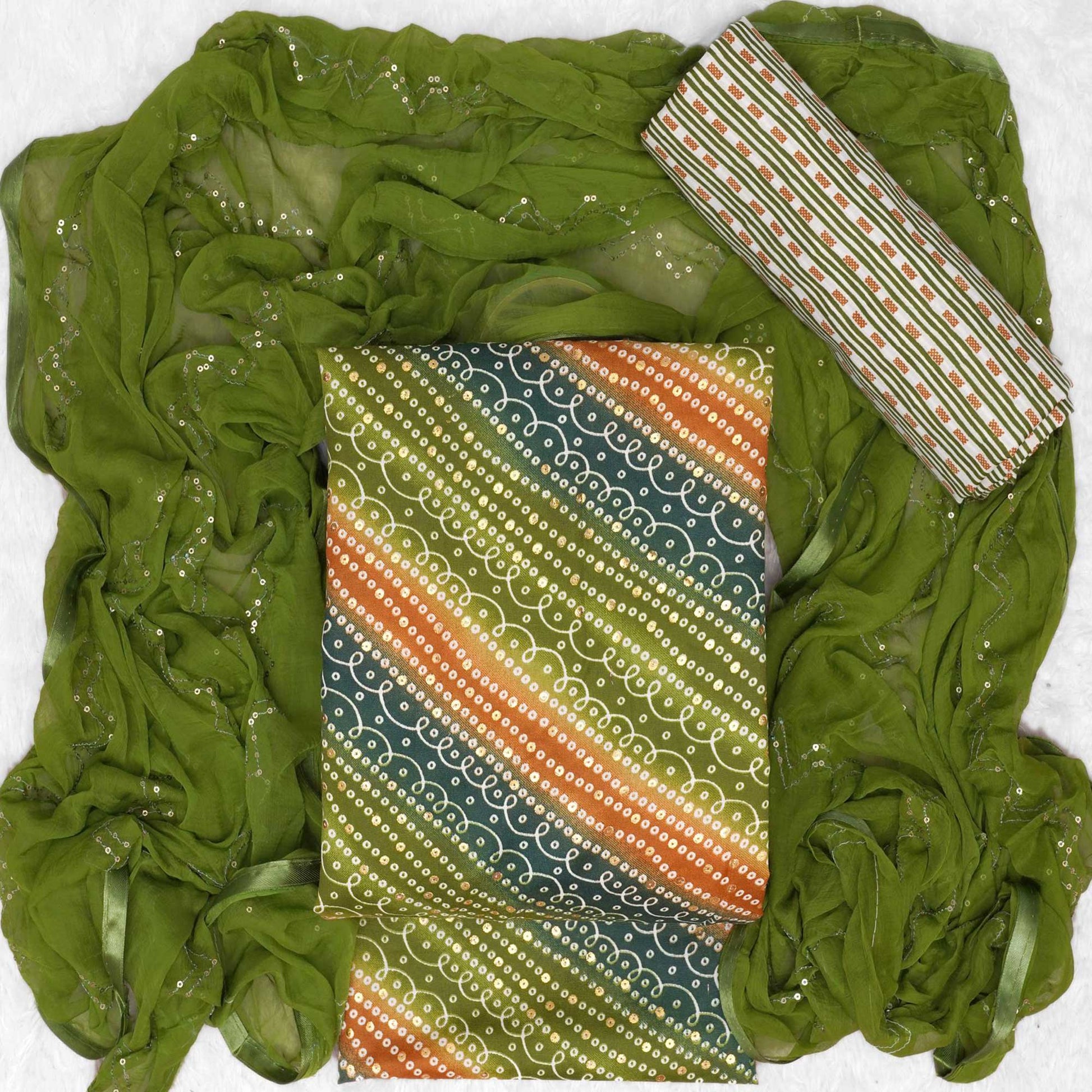 green-bandhani-foil-printed-dress-material