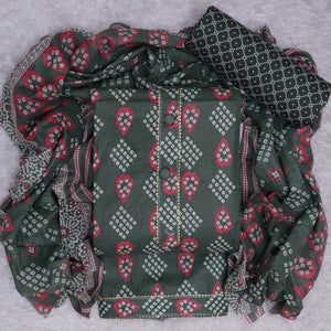 green-bandhani-printed-cotton-blend-dress-material