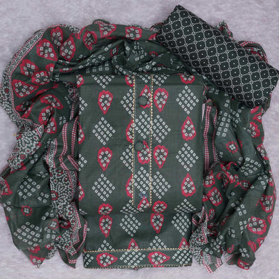 green-bandhani-printed-cotton-blend-dress-material