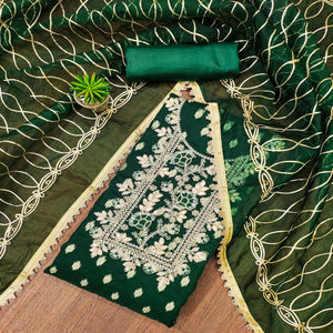 green-floral-woven-organza-dress-material