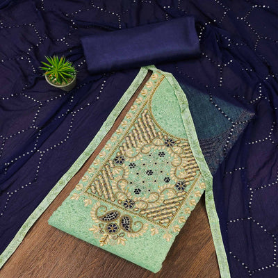 green-floral-printed-chanderi-dress-material-1