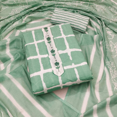 green-checks-printed-pure-cotton-dress-material