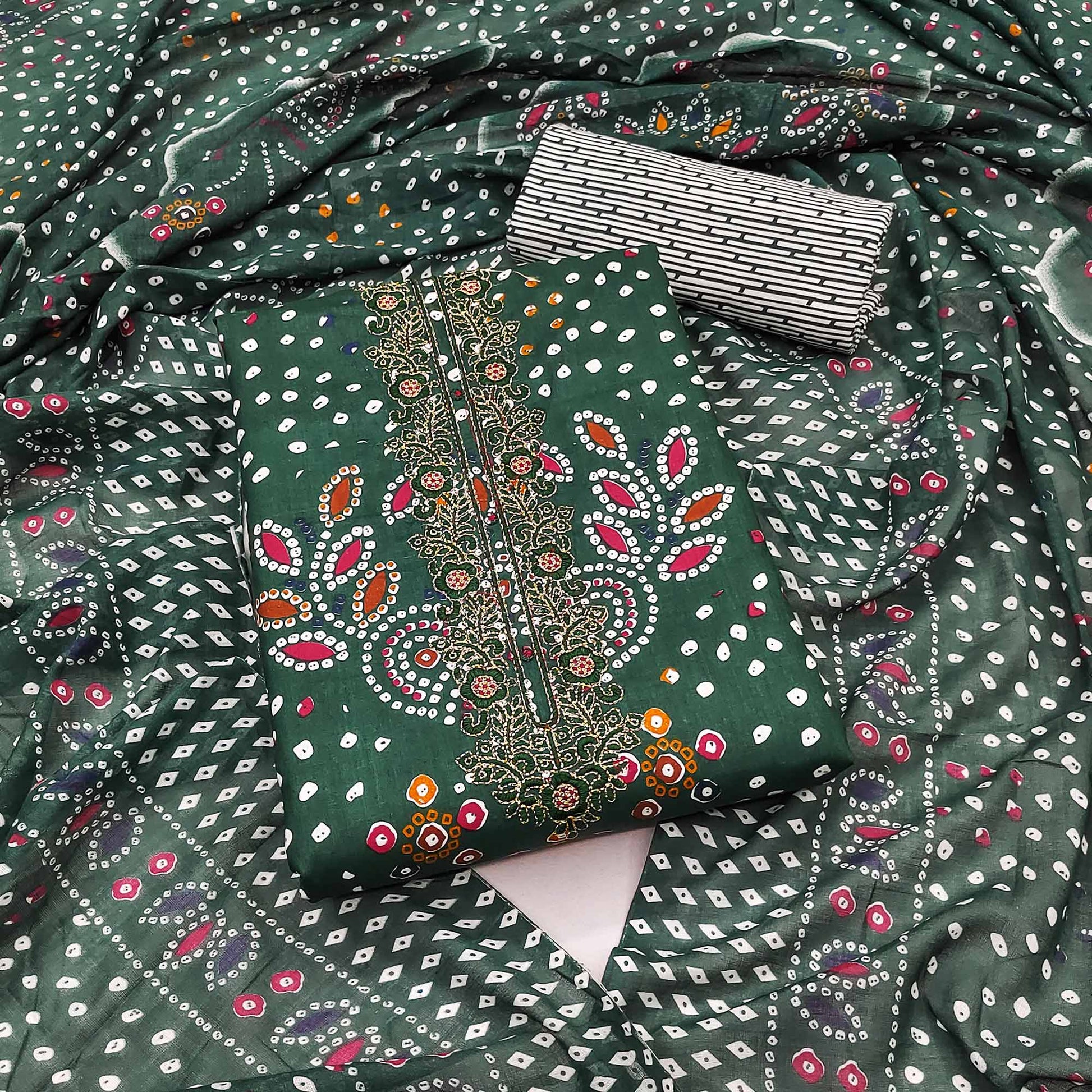 green-bandhani-printed-with-embroidered-pure-cotton-dress-material