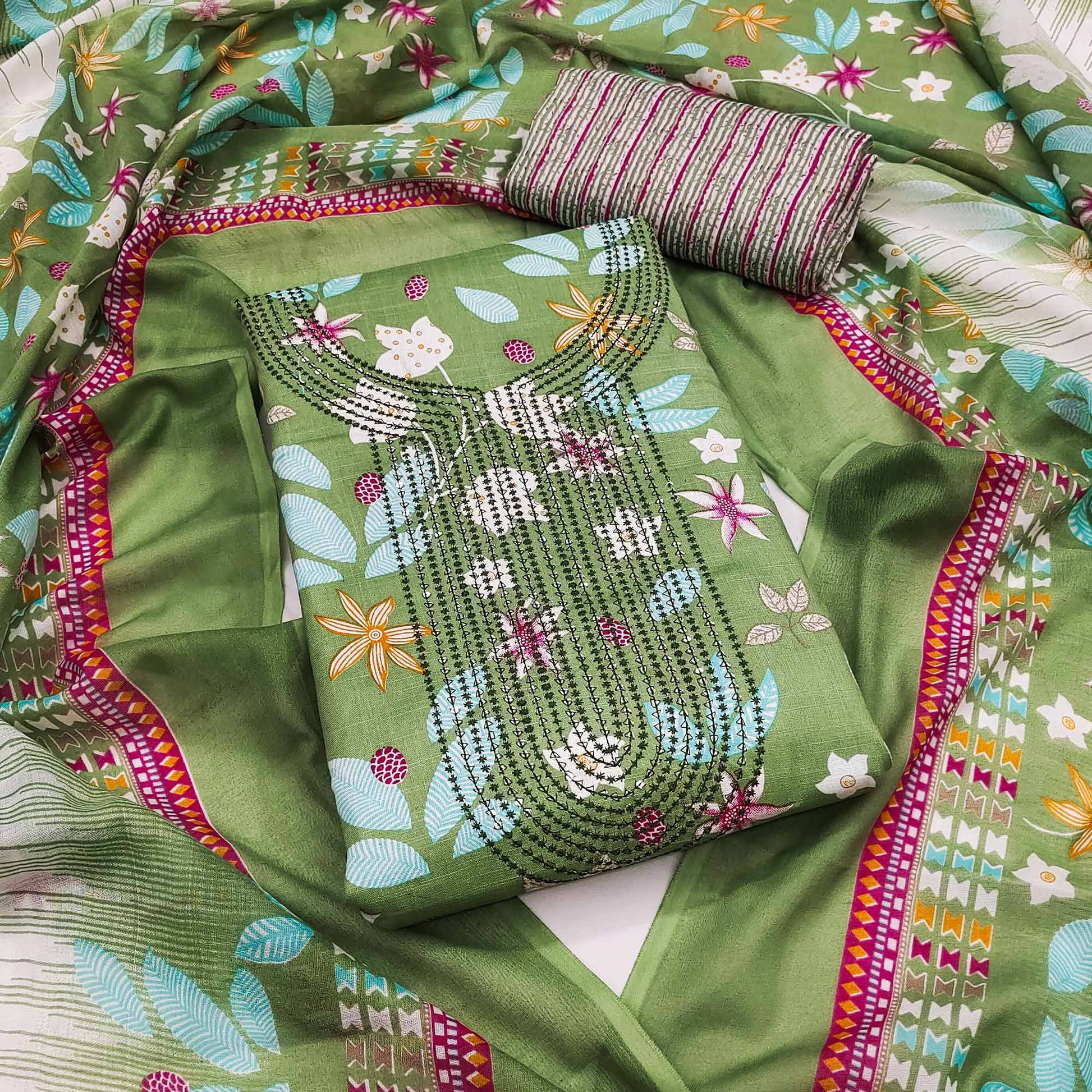 green-floral-printed-with-sequins-embroidered-pure-cotton-dress-material