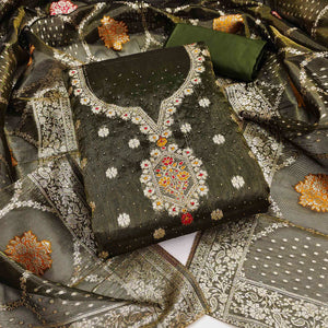 green-woven-with-stonework-shimmer-jacquard-dress-material