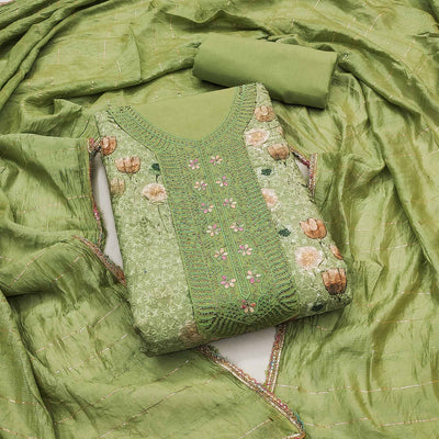 green-floral-print-with-embroidered-pure-cotton-dress-material