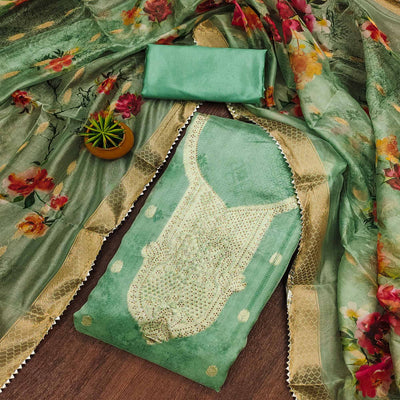 green-floral-woven-with-stonework-organza-dress-material