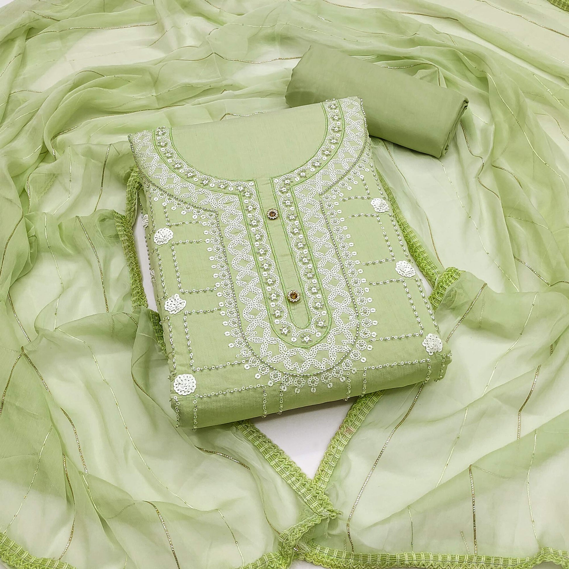 green-sequins-embroidery-chanderi-silk-dress-material