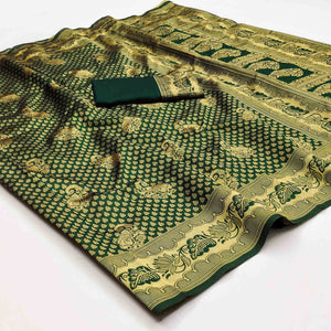 green-woven-jacquard-saree-1