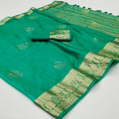 green-woven-with-swarovski-work-organza-saree