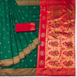 green-zari-weaving-cotton-silk-jacquard-saree