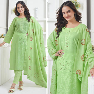 green-printed-pure-cotton-salwar-suit-with-mirror-work