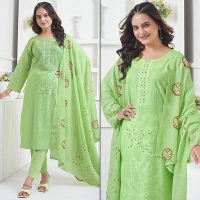 green-printed-pure-cotton-salwar-suit-with-mirror-work