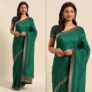 green-solid-vichitra-silk-saree-with-fancy-border