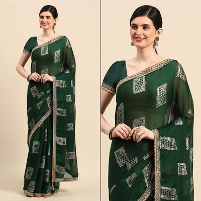 green-foil-printed-with-embroidered-border-chiffon-saree