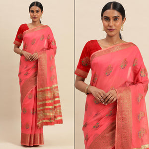 Gajari Woven Cotton Silk Saree