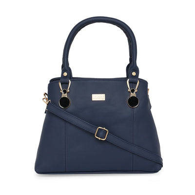 Blue Women Vegan Leather Handbag With Belt