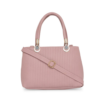 Mauve Women Vegan Leather Handbag With Belt