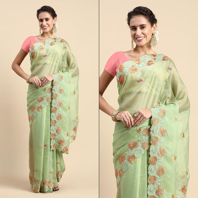 green-floral-embroidered-organza-saree-2