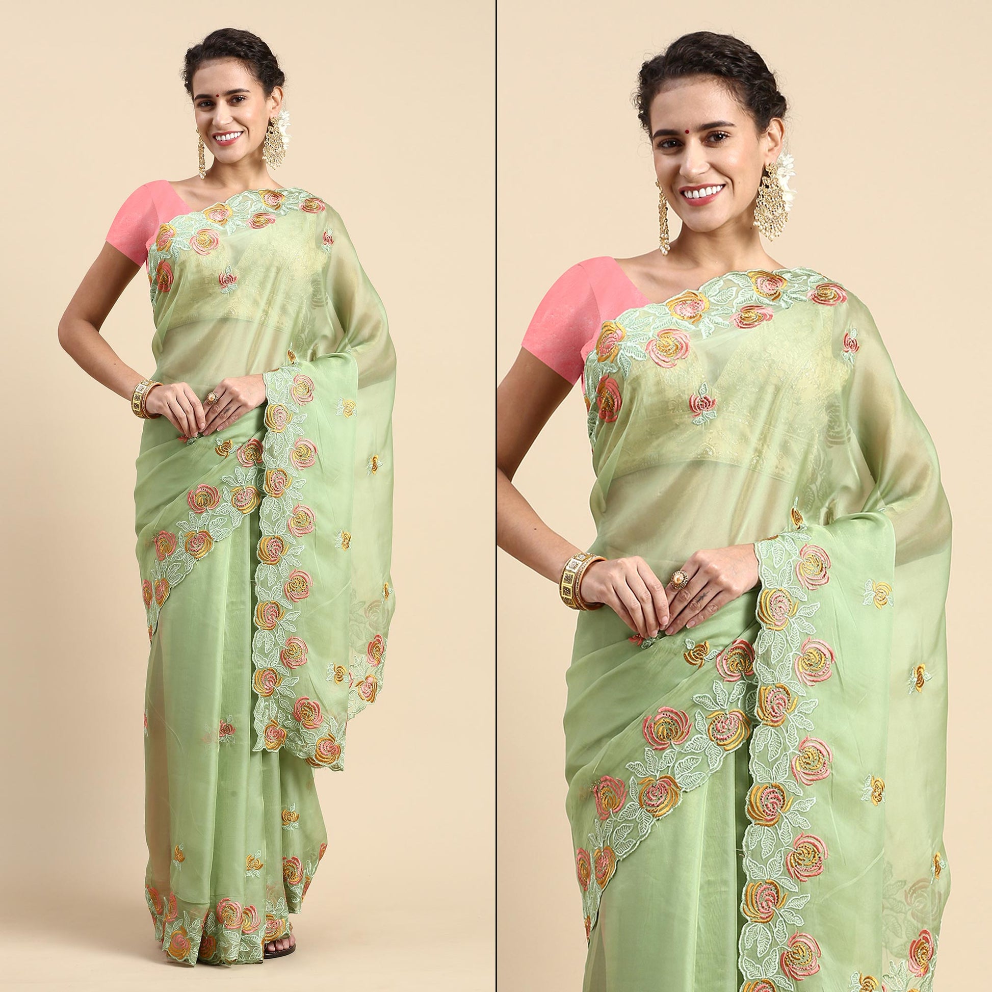 green-floral-embroidered-organza-saree-2