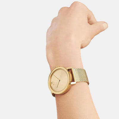 Bold Evolution Men Quartz Gold Dial Analog Stainless Steel Watch 3600791