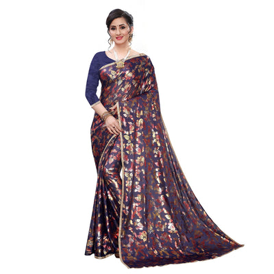 Energetic Blue Colored Casual Wear Printed Art Silk Saree