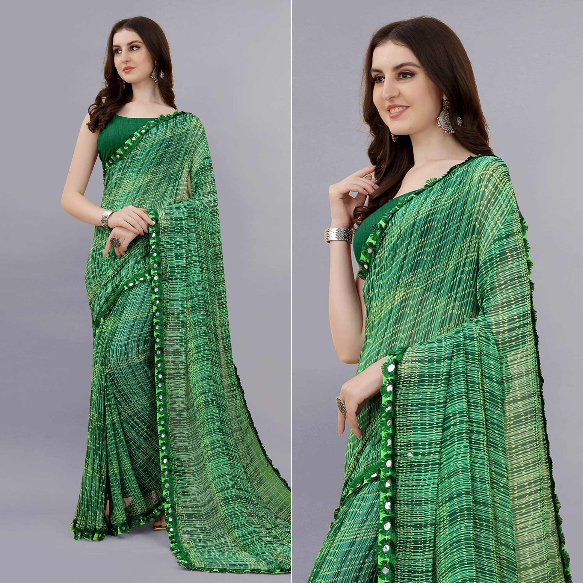 green-floral-printed-georgette-saree-8