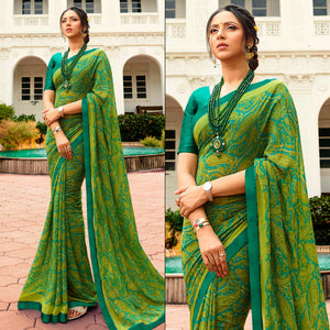 green-printed-georgette-saree-7
