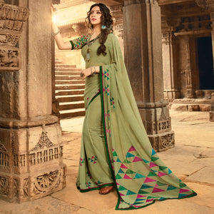 green-printed-georgette-saree-with-lace-border-3