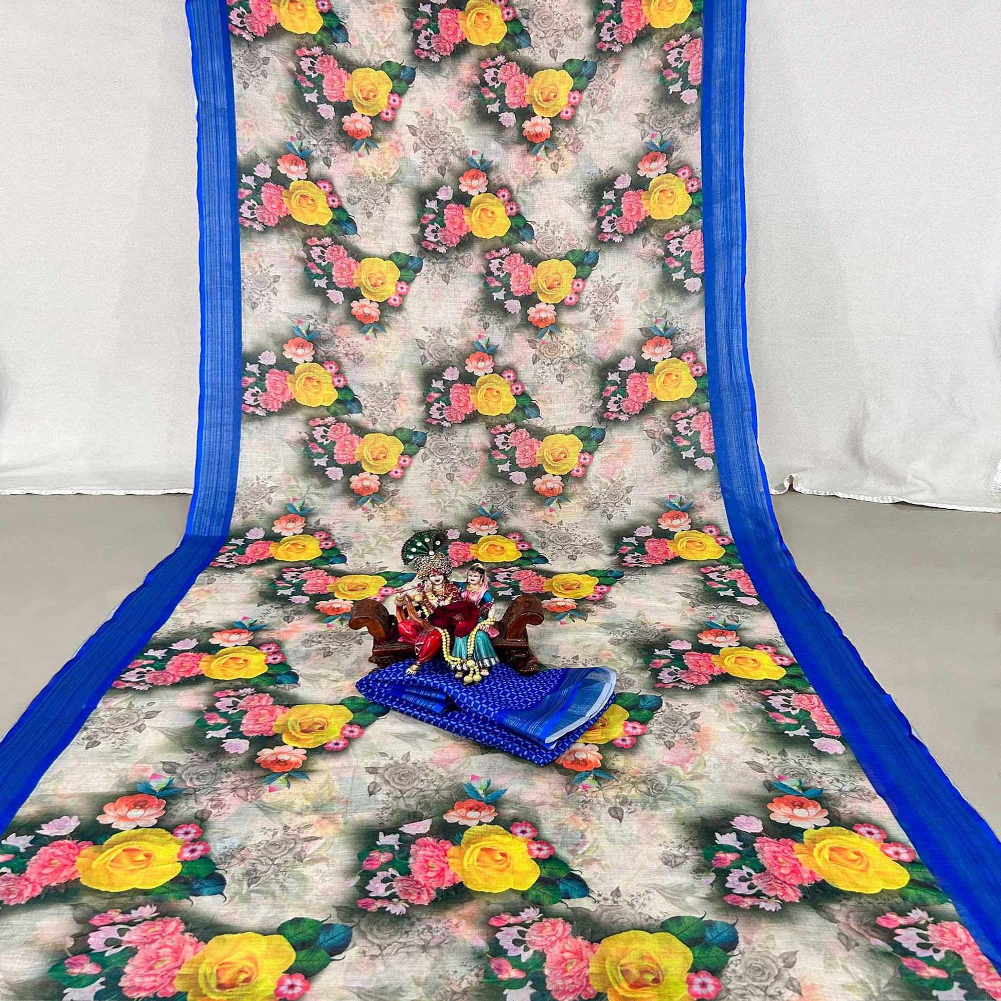 grey-floral-digital-printed-linen-saree-3