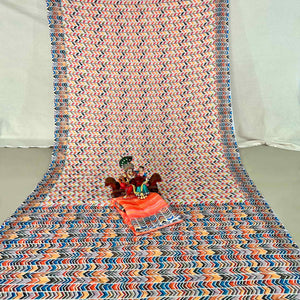 Multi Floral Digital Printed Linen Saree