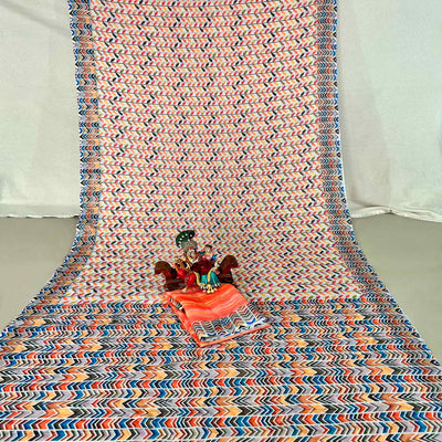 Multi Floral Digital Printed Linen Saree