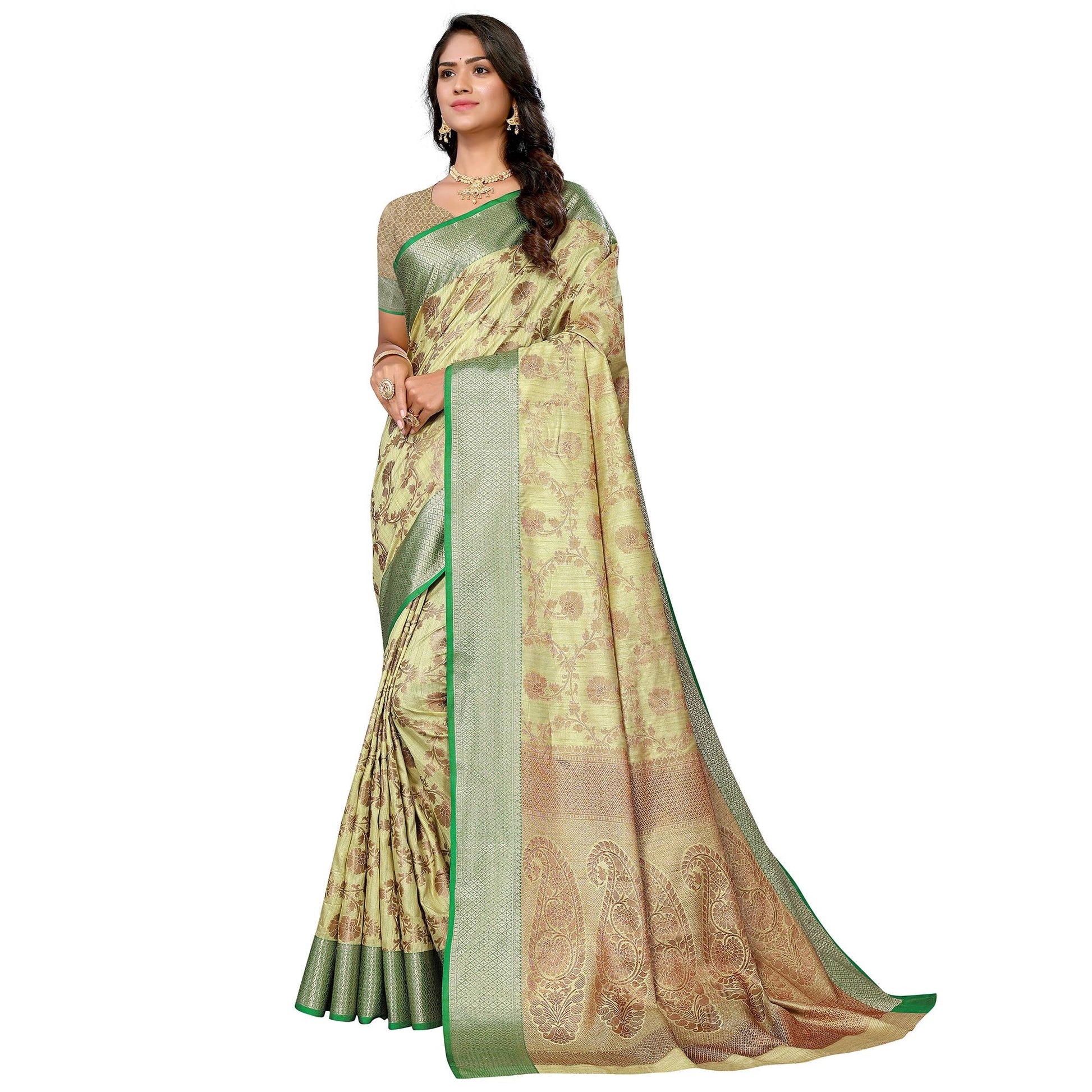 green-floral-woven-banarasi-silk-saree-3