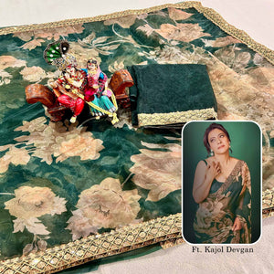 green-floral-digital-printed-organza-saree-with-lace-border