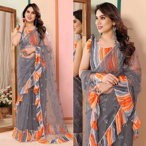 grey-mirror-work-embroidered-net-ruffle-saree