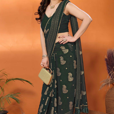 green-foil-printed-georgette-saree-7