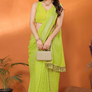 green-foil-printed-georgette-saree-8