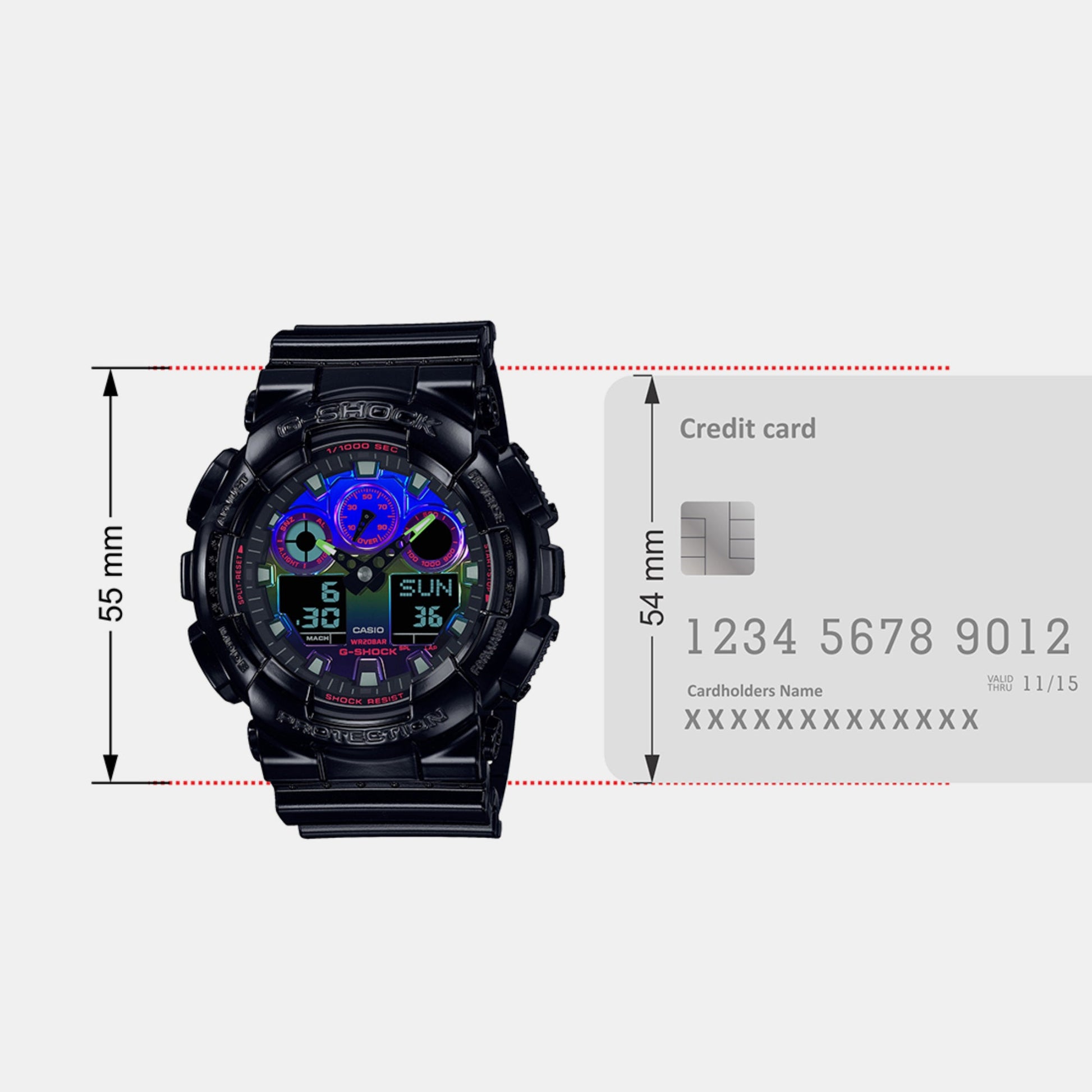 G-Shock Men Quartz Black Dial Analog-Digital Resin Watch G1365
