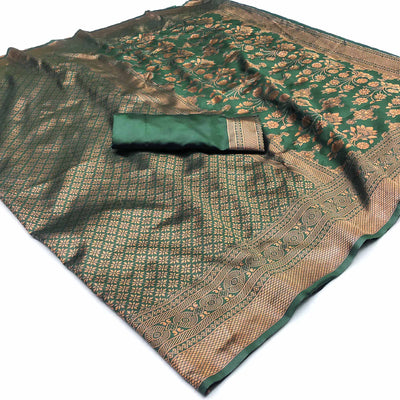green-floral-woven-banarasi-silk-saree