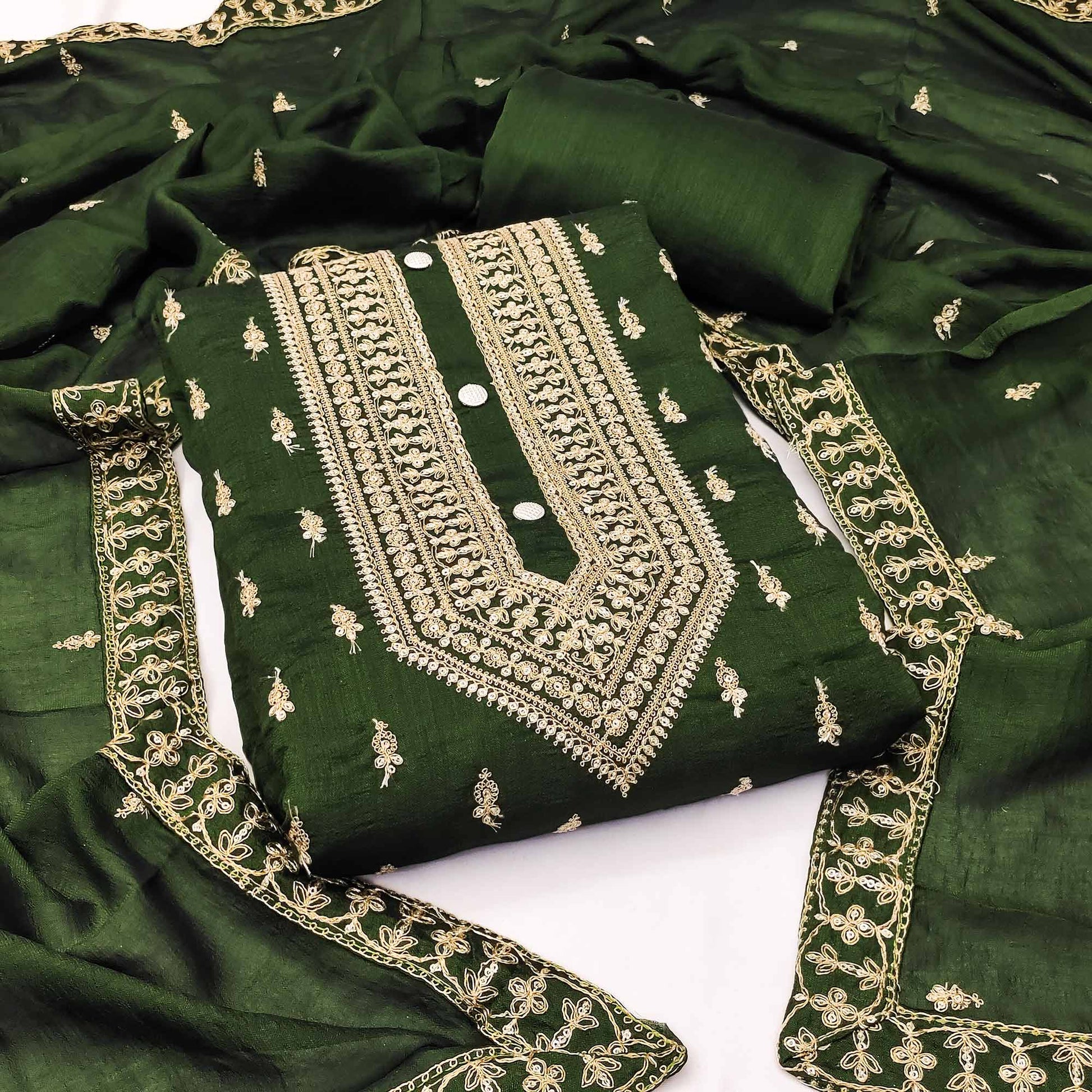 green-sequins-embroidered-vichitra-silk-dress-material