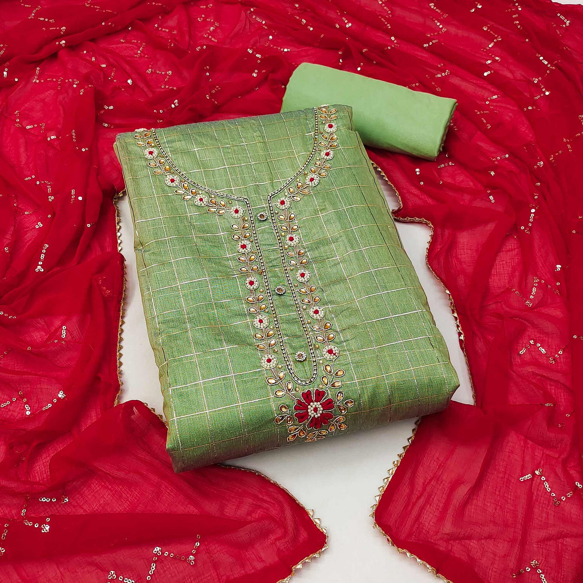 green-embroidered-chanderi-dress-material-8