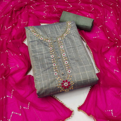 grey-embroidered-chanderi-dress-material-5