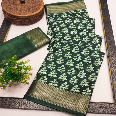 green-floral-printed-dola-silk-saree-5