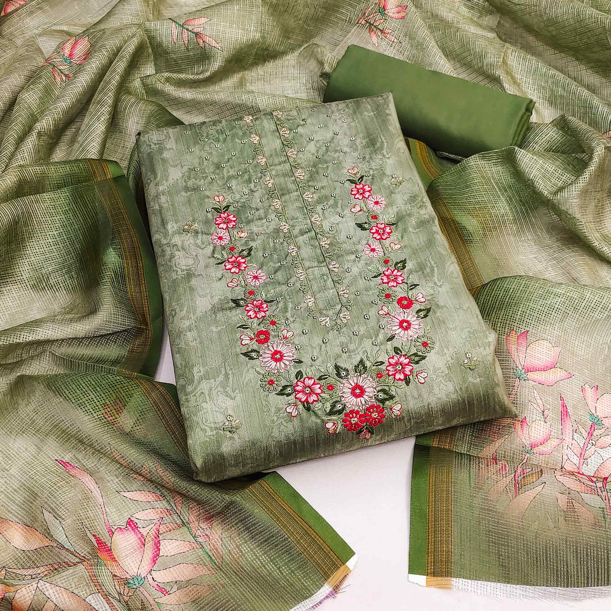 green-embroidered-art-silk-dress-material-2