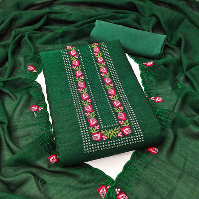 green-embroidered-vichitra-silk-dress-material-1